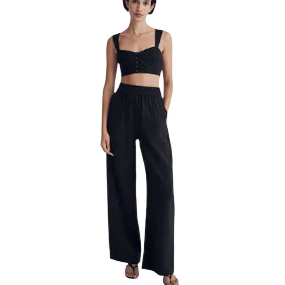 NEW Madewell Linen Sweetheart Bralette 6 Smocked Neutral Minimalist Festival - Picture 11 of 11